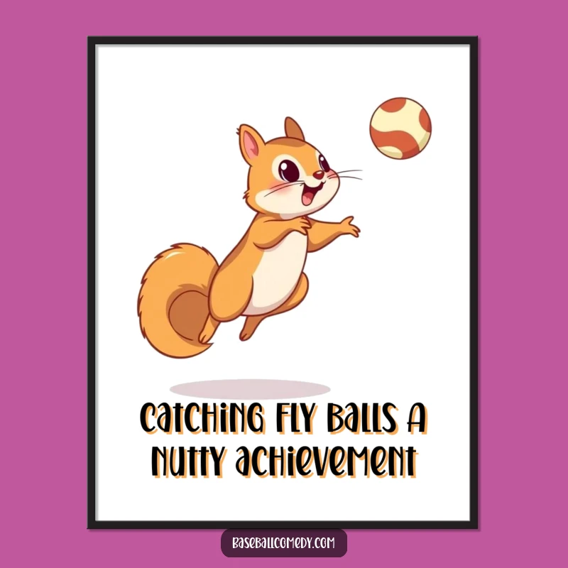 Free Printable Wall Art: Funny Squirrel Fly Ball Leap Downloadable Art