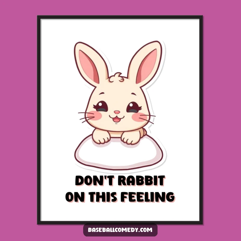 Free Printable Wall Art: Funny Rabbit Sliding, Humorous Downloadable Decor