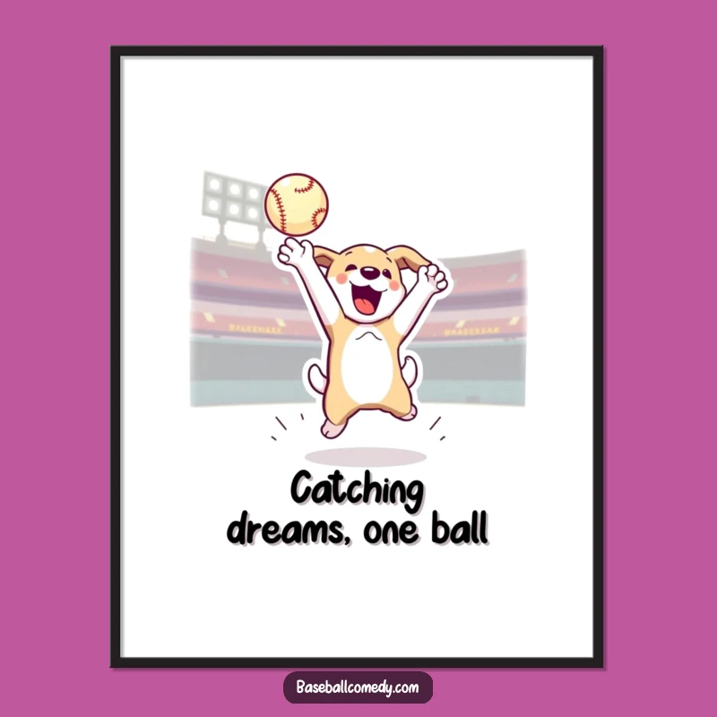 Free Printable Dog Baseball Art - Funny Downloadable Decor!