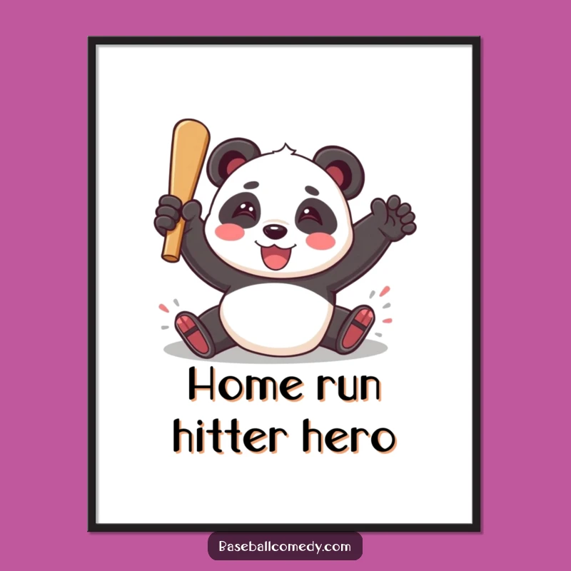 Free Printable Panda Baseball Art - Funny Downloadable Decor!