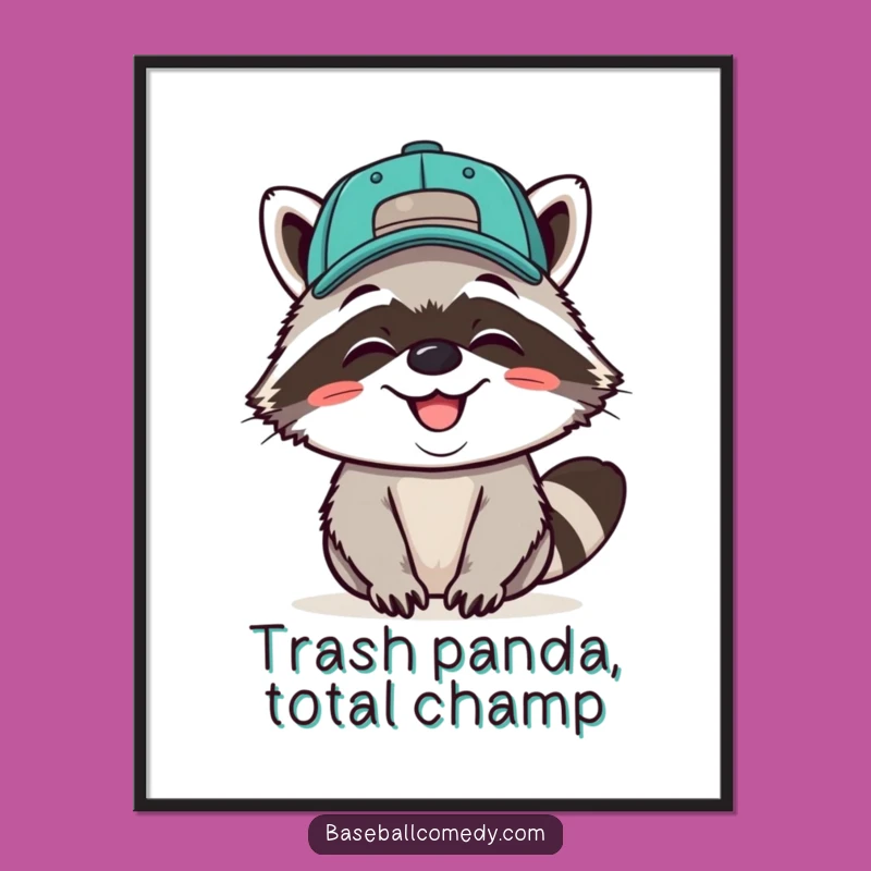 Free Printable Raccoon Baseball Art - Funny Downloadable Decor!