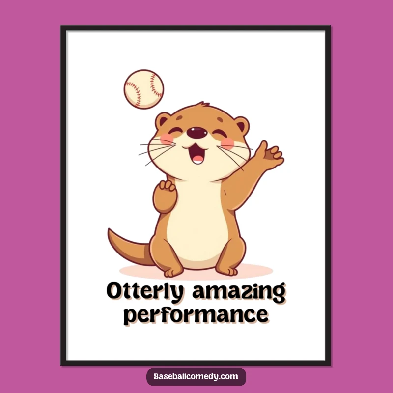 Funny Free Printable Wall Art: Playful Otter Juggling - Quirky Downloadable Home Decor!