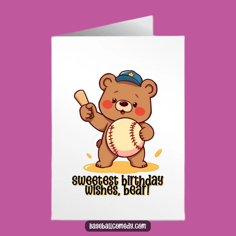 Free Printable Birthday Card: Honey-Pitching Bear - Hilarious Downloadable Surprise