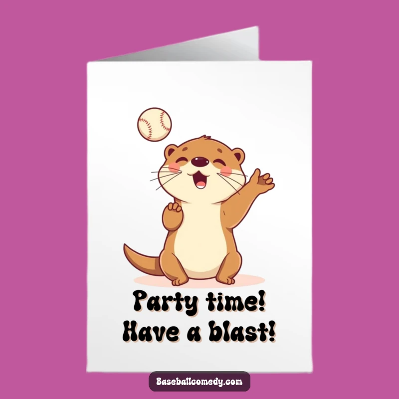 Free Printable Birthday Card: Otter Juggling Fun - Funny Downloadable Gift!
