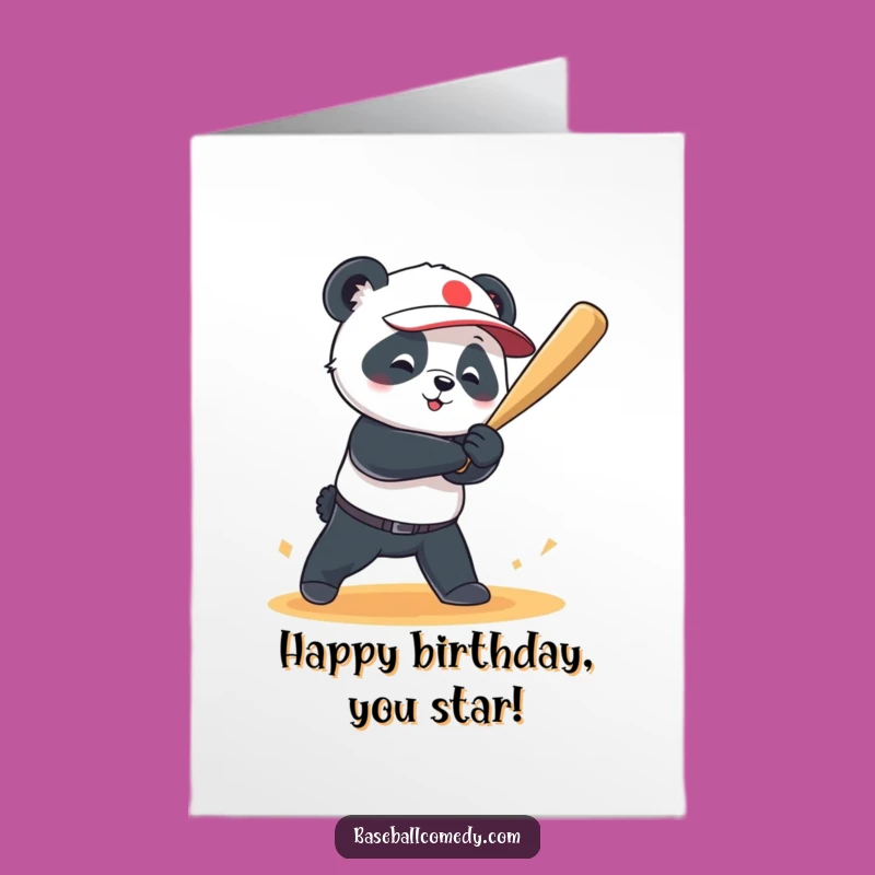 Free Printable Birthday Card: Panda Grand Slam, Perfect Downloadable Gift