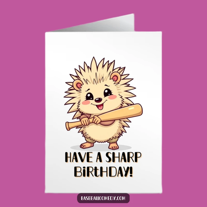 Free Printable Porcupine Baseball Birthday Card - Funny Downloadable!