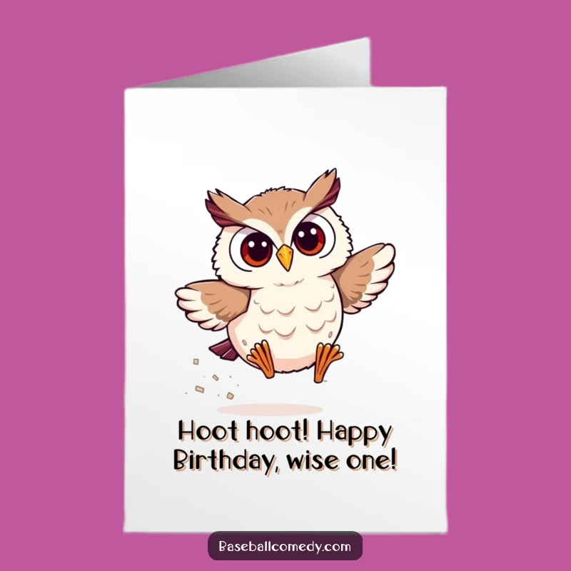 Free Printable Owl Birthday Card: Funny Fast Runner Downloadable Gift