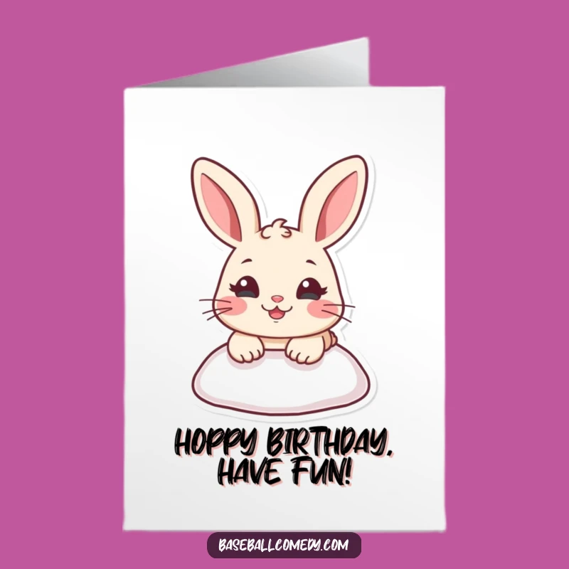 Free Printable Birthday Card: Funny Rabbit Sliding, Perfect Downloadable Gift