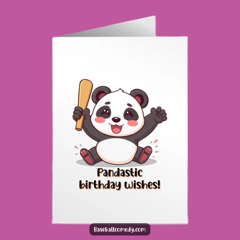 Free Printable Panda Baseball Birthday Card - Funny Downloadable Gift!