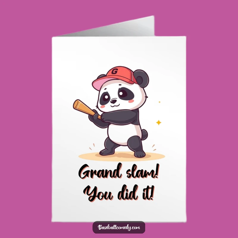 Free Printable Congrats Card: Panda's Grand Slam Victory!