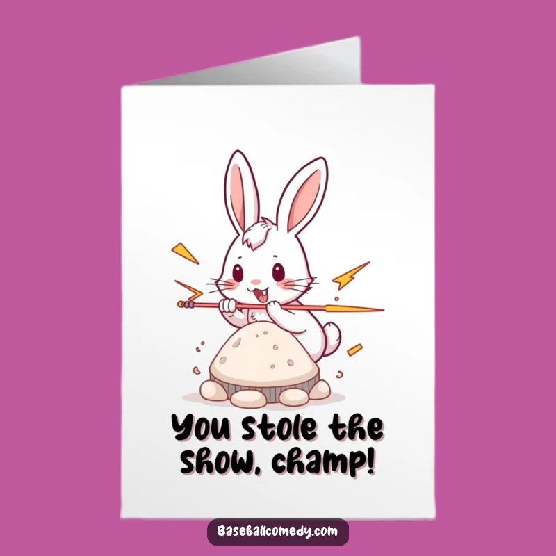 Free Printable Congrats Card: Rabbit Steals Victory with Speed Gift