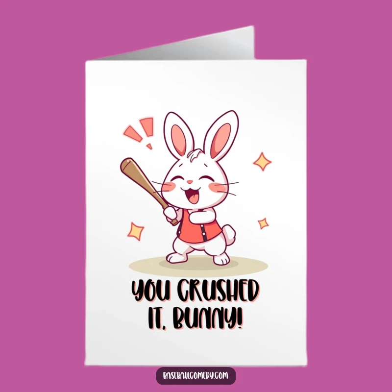 Free Printable Rabbit Congratulations Card: Funny Downloadable Gift for Champions