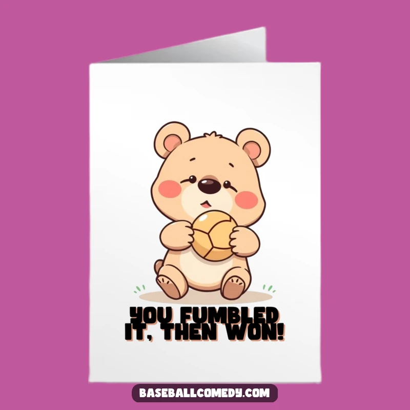 Free Printable Congrats Card: Clumsy Bear Fail, Humorous Sports Humor Gift