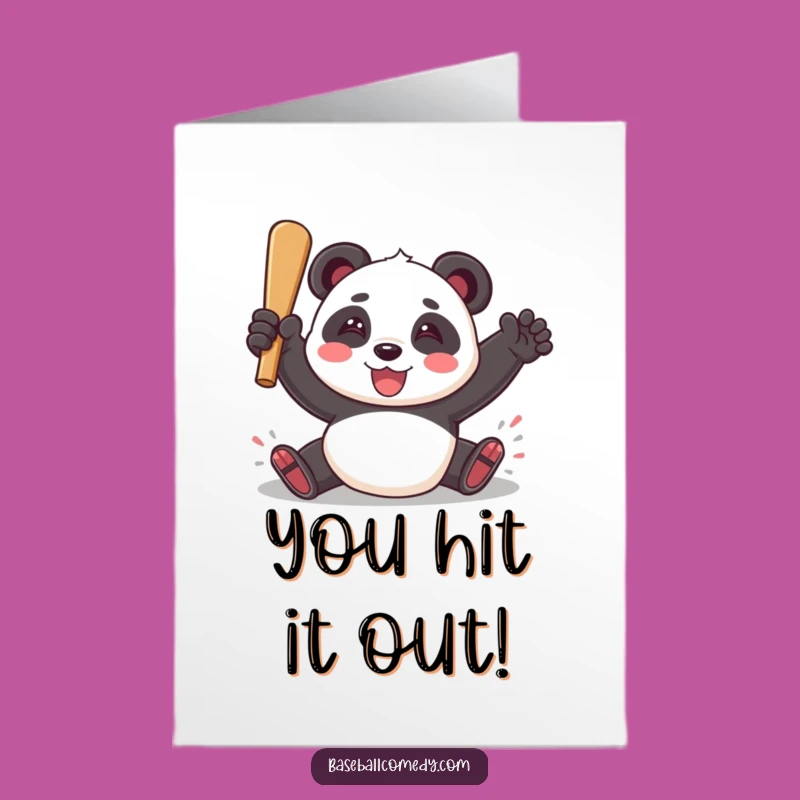 Free Printable Panda Ball Player Congrats Card - Funny Downloadable!