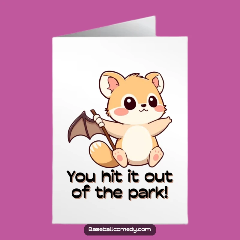 Free Printable Congrats Card: Focused Animal Swings for a Big Win Gift