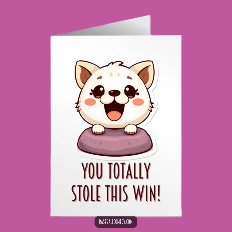 Free Printable Congrats Card: Animal's Bold Steal, Humorous Downloadable Gift Success!
