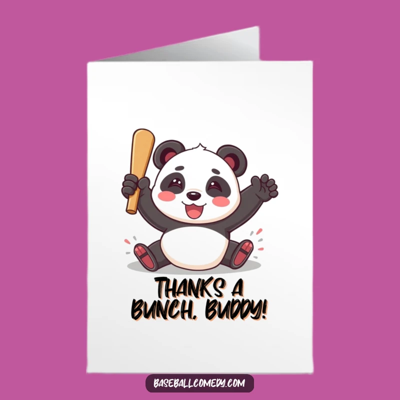 Free Printable Panda Thank You Card - Funny Baseball Downloadable!