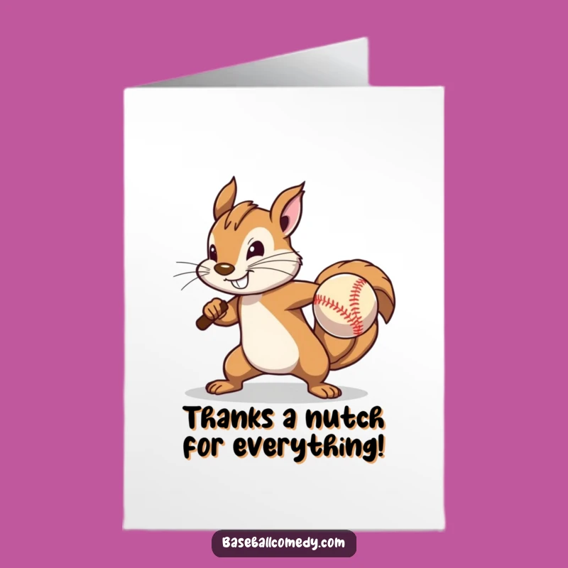 Free Printable Squirrel Thank You Card: Funny Pitching Downloadable