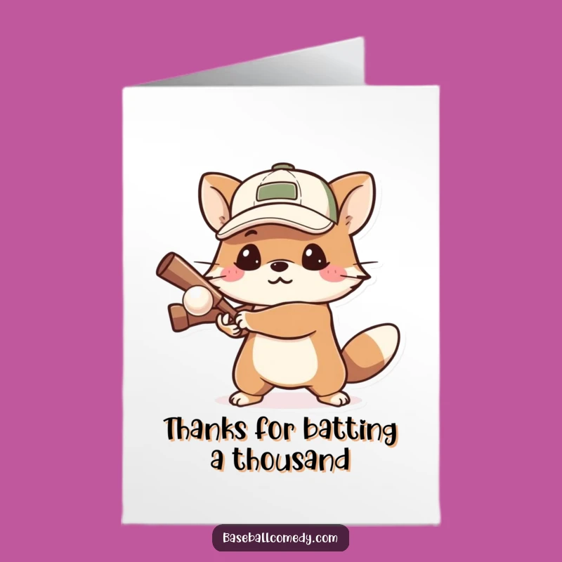 Free Printable Thank You Card: Animal Batter's Gratitude, Funny Downloadable Gift