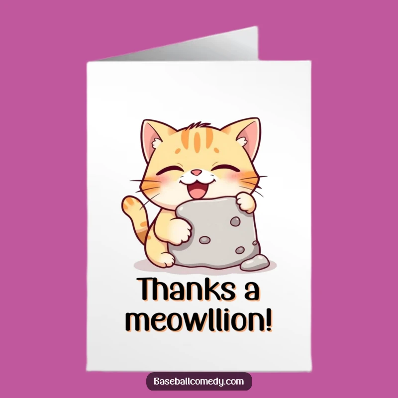 Free Printable Thank You Card: Giggling Cat Stealer - Humorous Downloadable Gift!