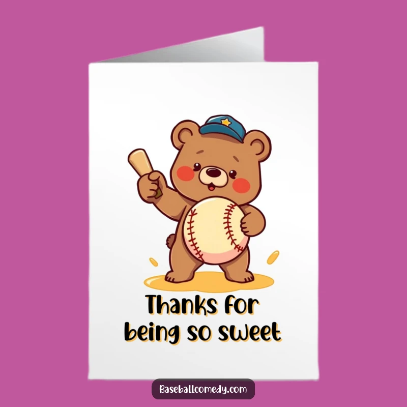 Free Printable Thank You Card: Bear's Honey Pitch - Sweet Downloadable Gift