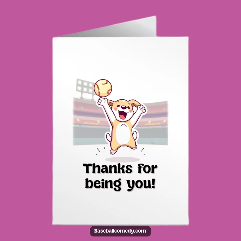Free Printable Dog Baseball Thank You Card - Playful Downloadable!