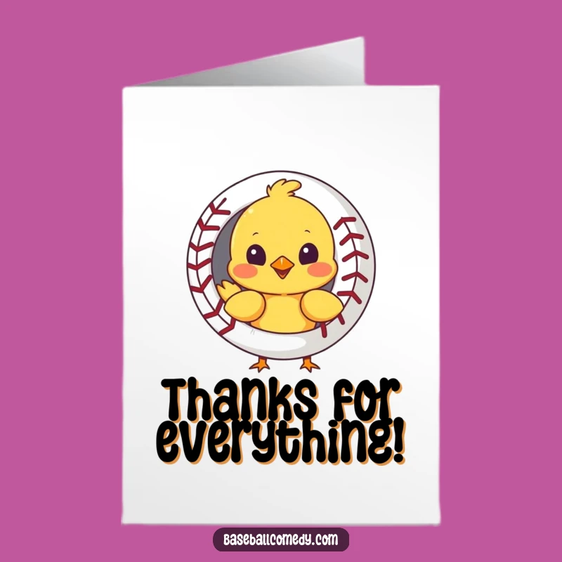 Free Printable Chick Baseball Thank You Card - Sweet Downloadable!