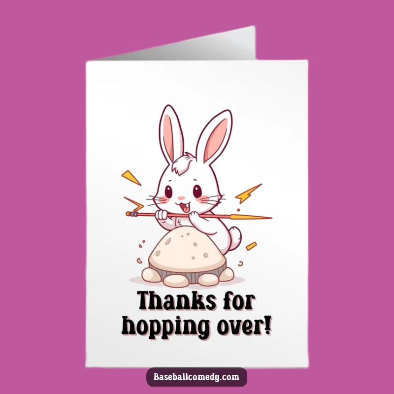Free Printable Thank You Card: Rabbit Steals Base Thanks Gift