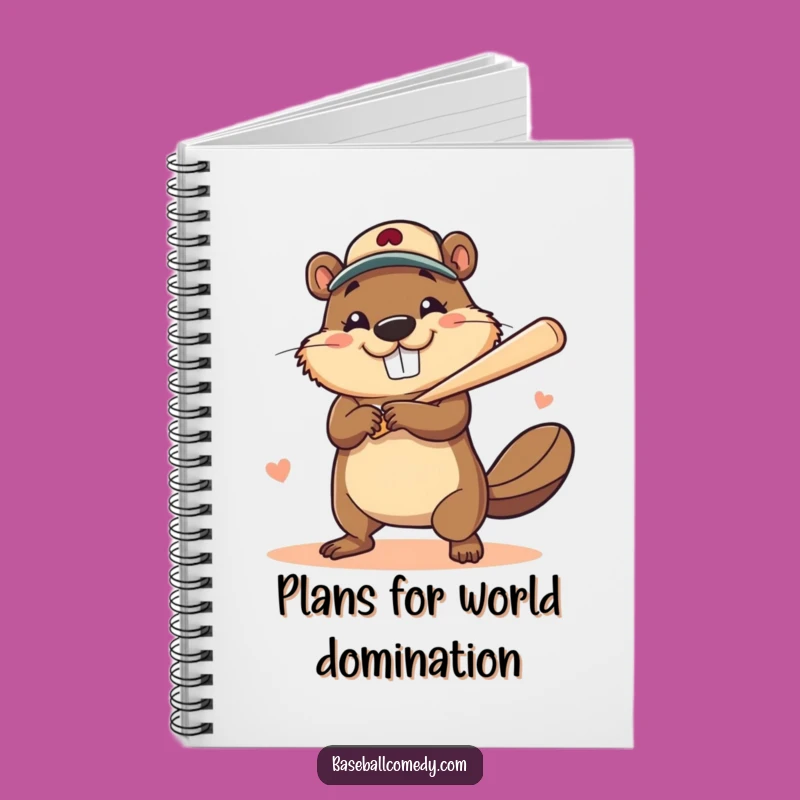 Funny Beaver Home Run Notebook: Big Smile Journal, Inspiring Baseball Gift