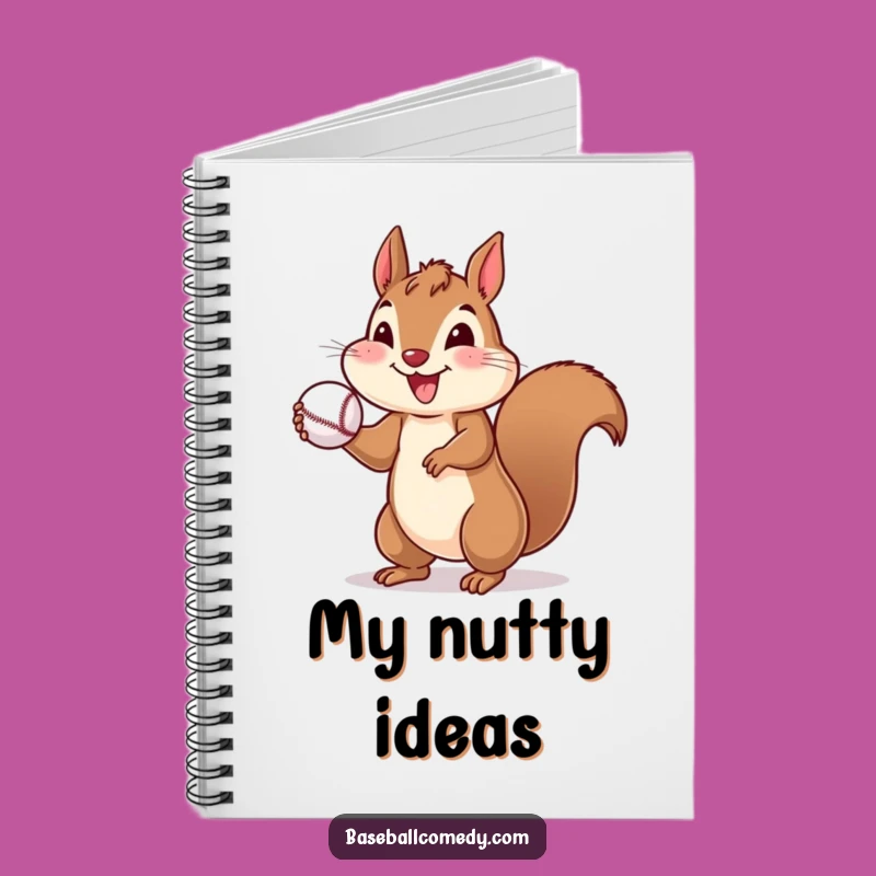 Funny Cheerful Squirrel Notebook - Jot Down Ideas with this Baseball Journal