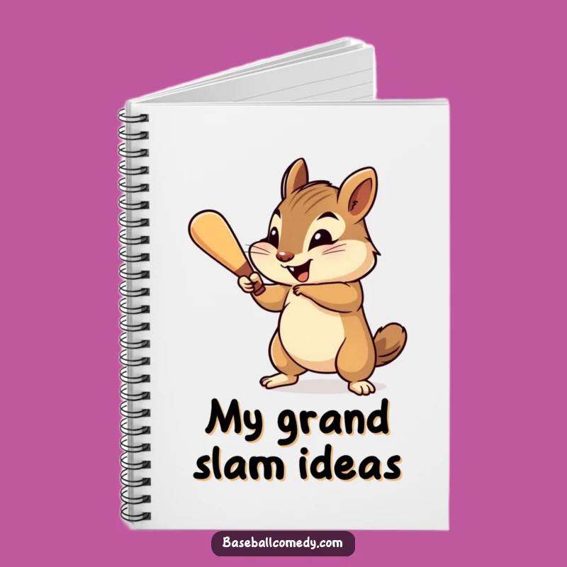 Funny Chipmunk Notebook - Cheerful Baseball Journal, Gift for Writers