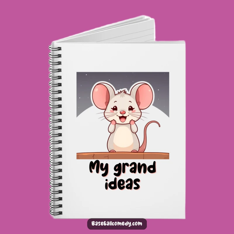 Funny Curious Mouse Dugout Notebook - Write With Baseball Enthusiasm