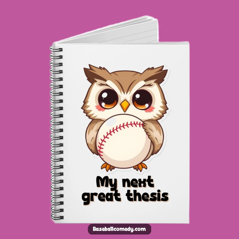Funny Curious Owl Notebook: Wide-Eyed Wonder Journal, Imaginative Baseball Gift