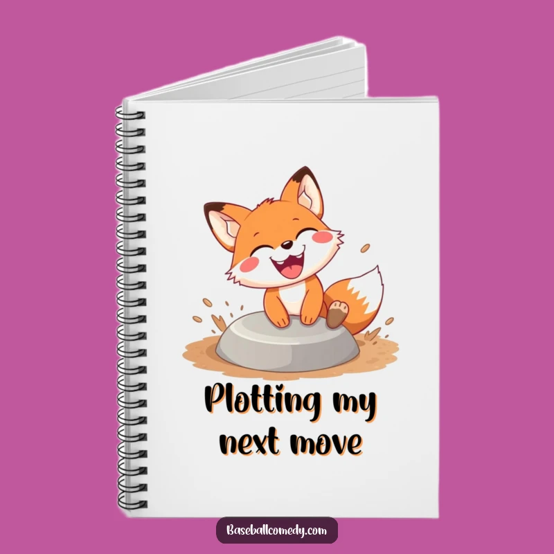 Funny Fox Sliding Notebook: Grinning Base Runner, Capture Your Ideas Swiftly!