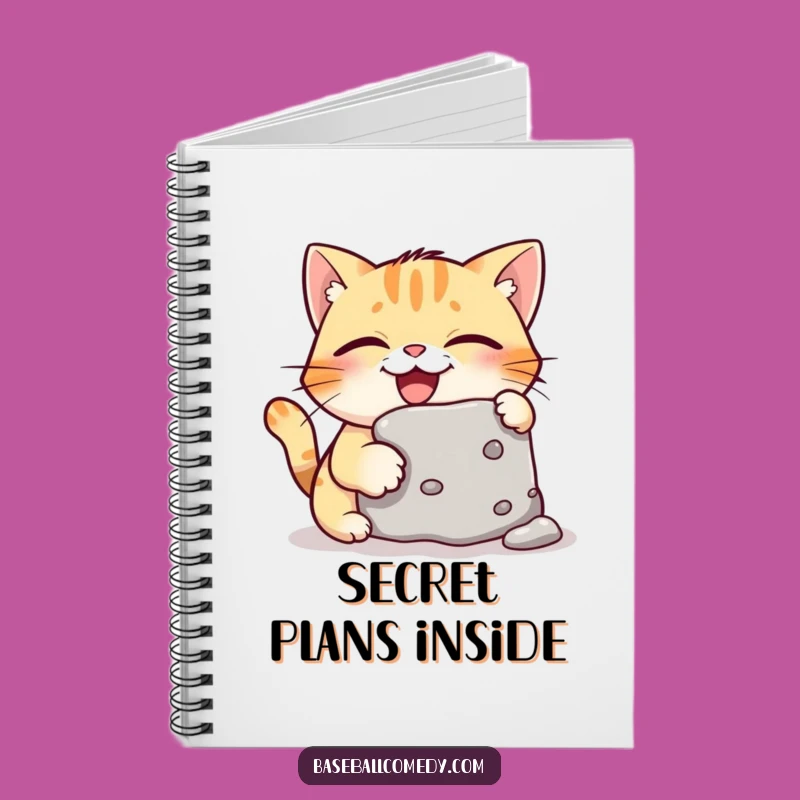 Funny Giggling Cat Stealing Base Notebook - Jot Down Ideas With Humor