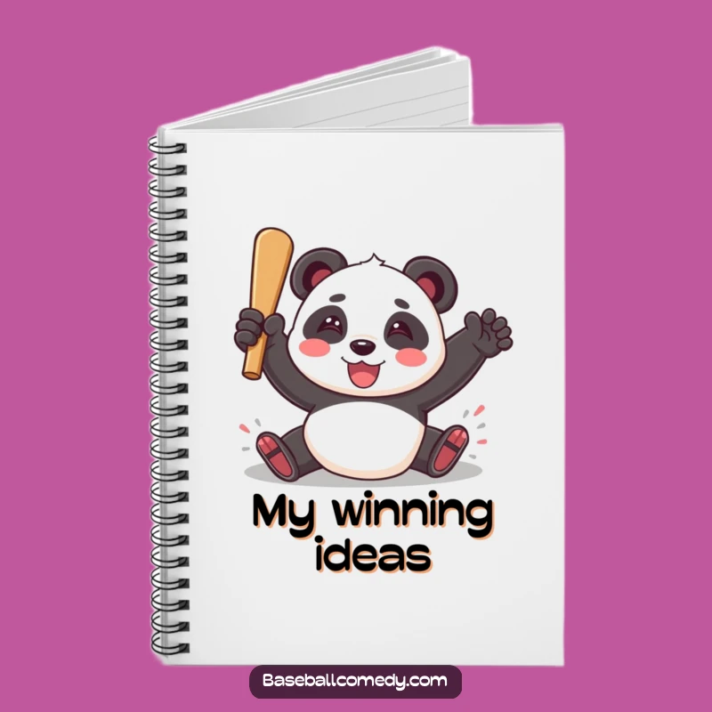 Funny Panda Baseball Notebook - Journal Your Wins, Hilarious Gift Idea