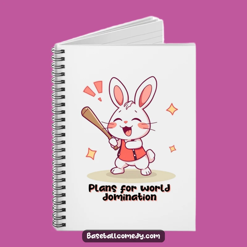 Funny Rabbit Home Run Notebook - Jot Down Ideas with Baseball Spirit