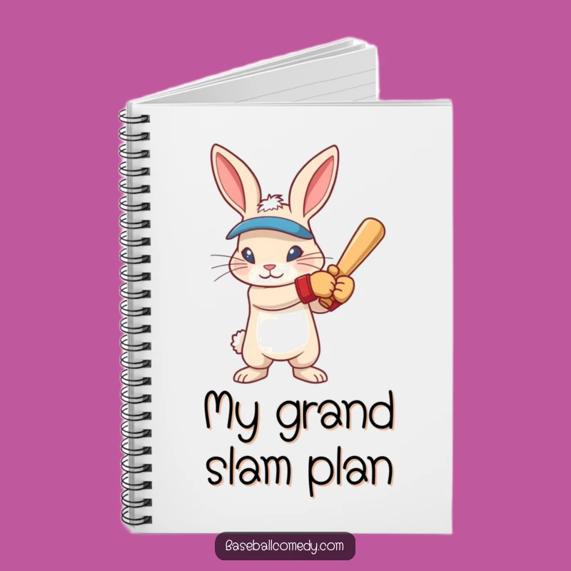 Funny Rabbit Baseball Notebook: Intense Focus Swinger Journal