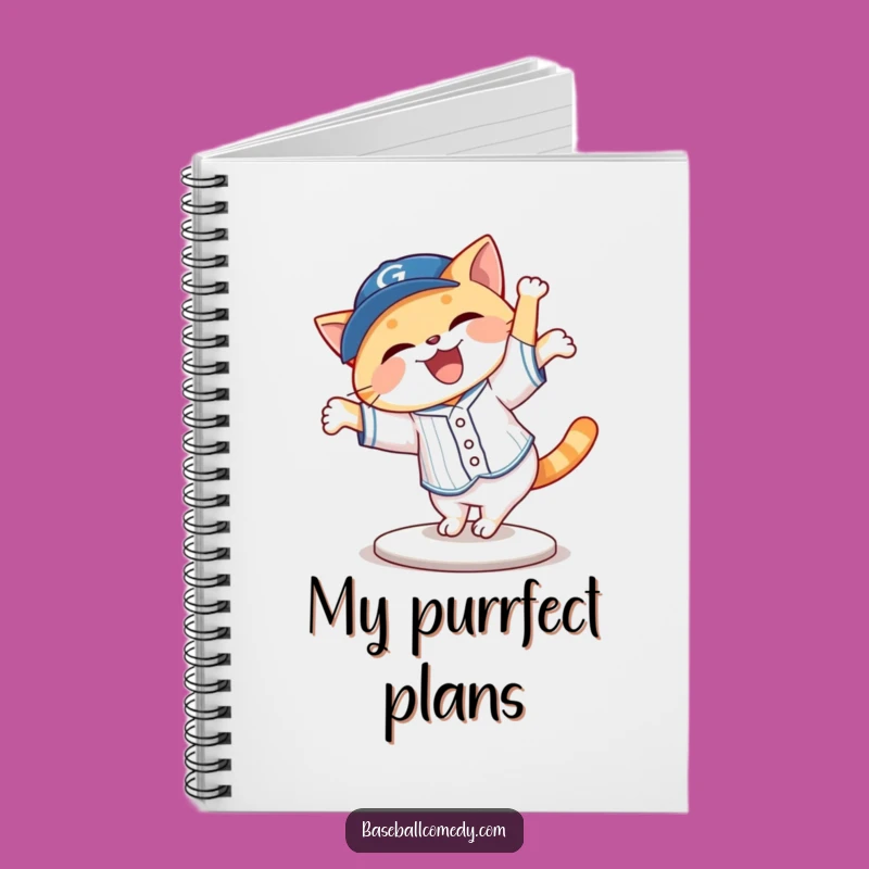 Funny Cat Cartwheeling Baseball Notebook: Capture Your Brilliant Ideas!