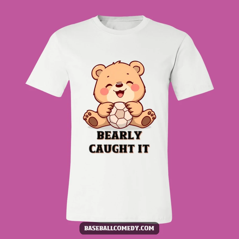 Funny Bear Catching Ball T-Shirt: Hilarious Sports Tee for a Laugh-Out-Loud Comical Gift