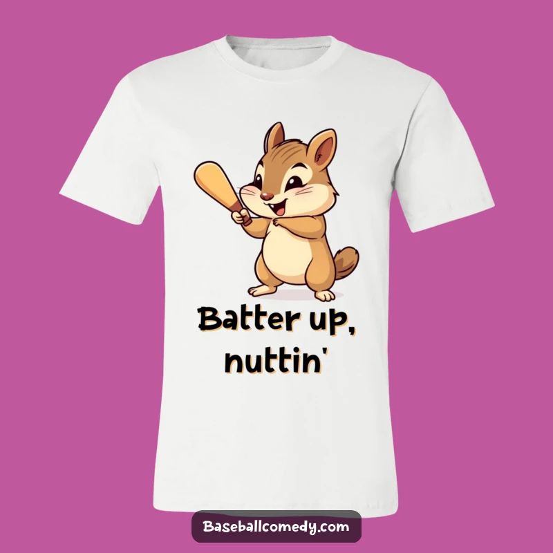 Funny Chipmunk Baseball T-Shirt - Cheerful Batter Tee, Perfect Gift