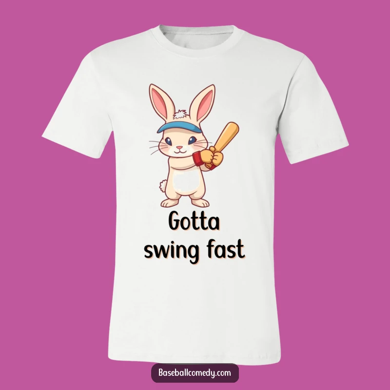 Funny Rabbit Baseball Tee: Intense Focus Swinger Shirt for Fans