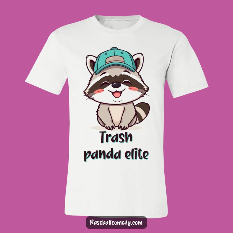 Funny Raccoon Baseball T-Shirt - Backward Cap Grin, Hilarious Gift Idea
