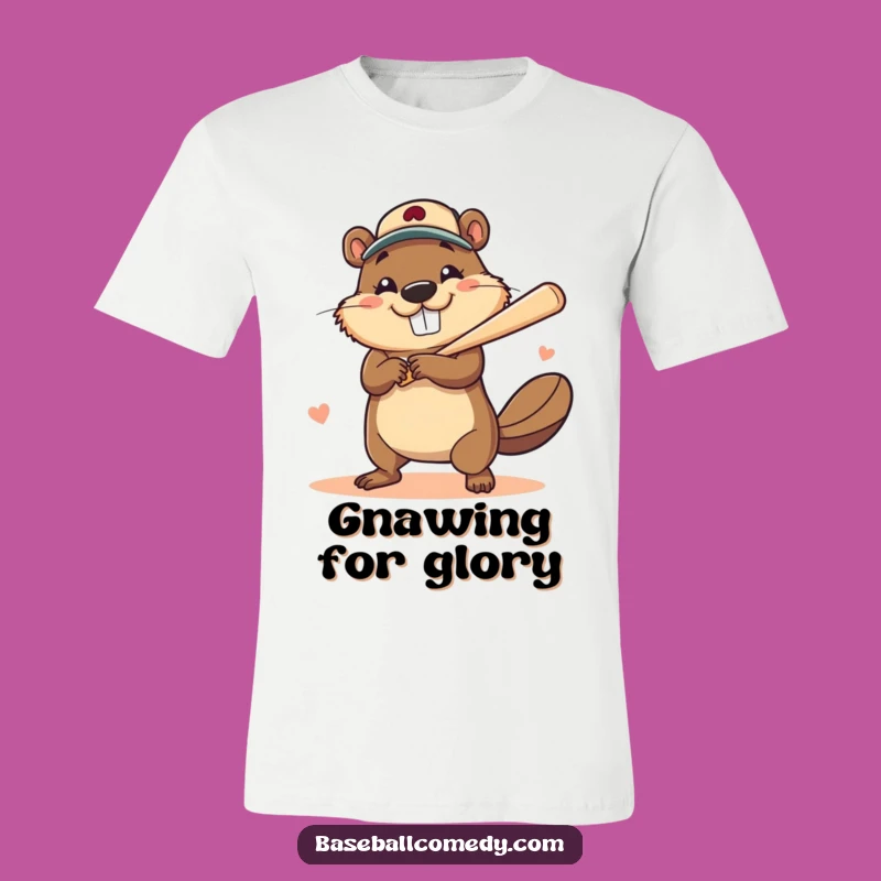 Funny Beaver Home Run T-Shirt: Big Smile Power Hitter, Hilarious Baseball Tee Gift