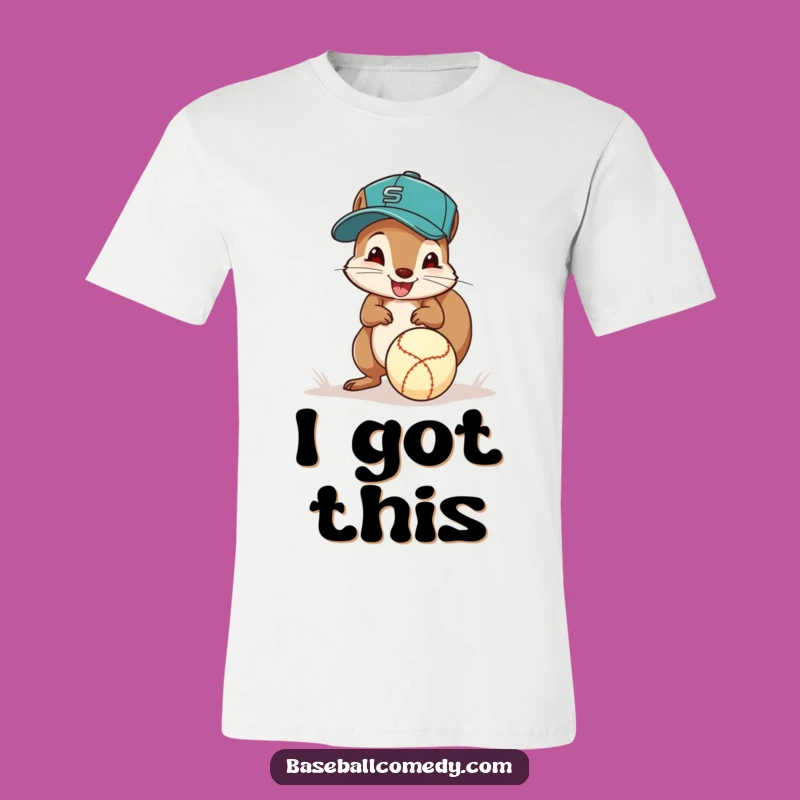 Funny Squirrel Baseball T-Shirt: Excited Fielder, Hilarious Gift for Him or Her!