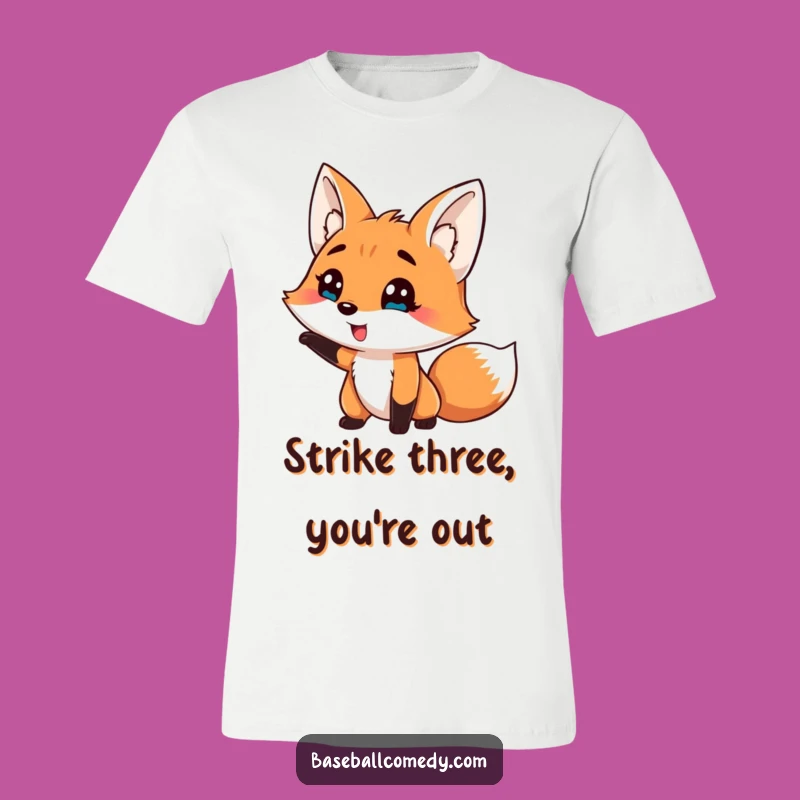 Funny Fox Baseball T-Shirt: Comical Strikeout, Hilarious Gift for Baseball Goofs