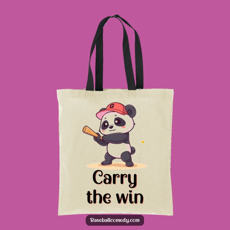 Funny Panda Grand Slam Tote Bag: Carry Your Essentials with Adorable Sports Humor