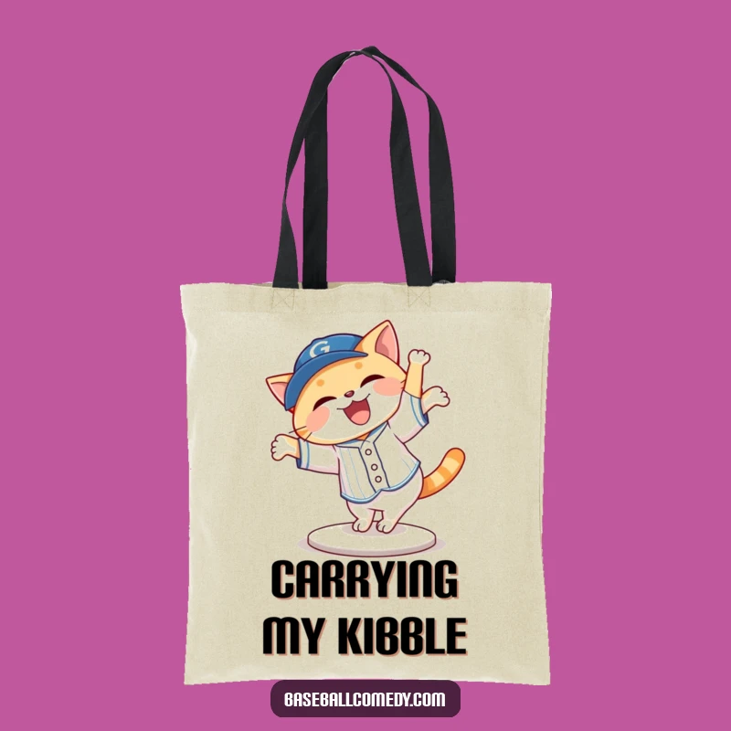 Funny Cat Cartwheeling Baseball Tote Bag: Carry Your Fun Essentials!