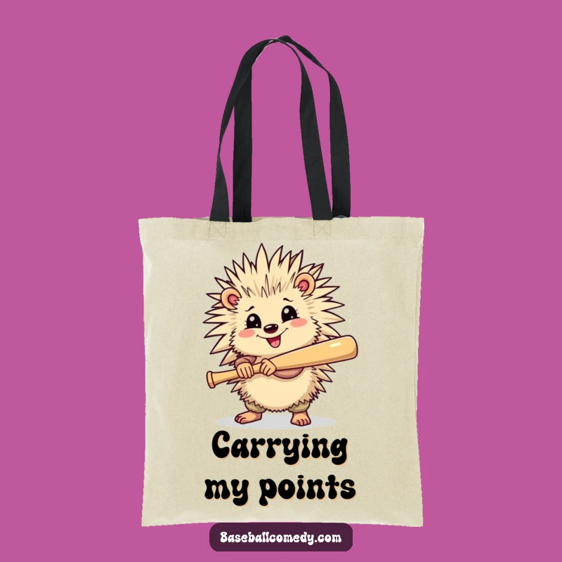Funny Porcupine Baseball Tote Bag - Carry Your Spirit, Great Gift Choice
