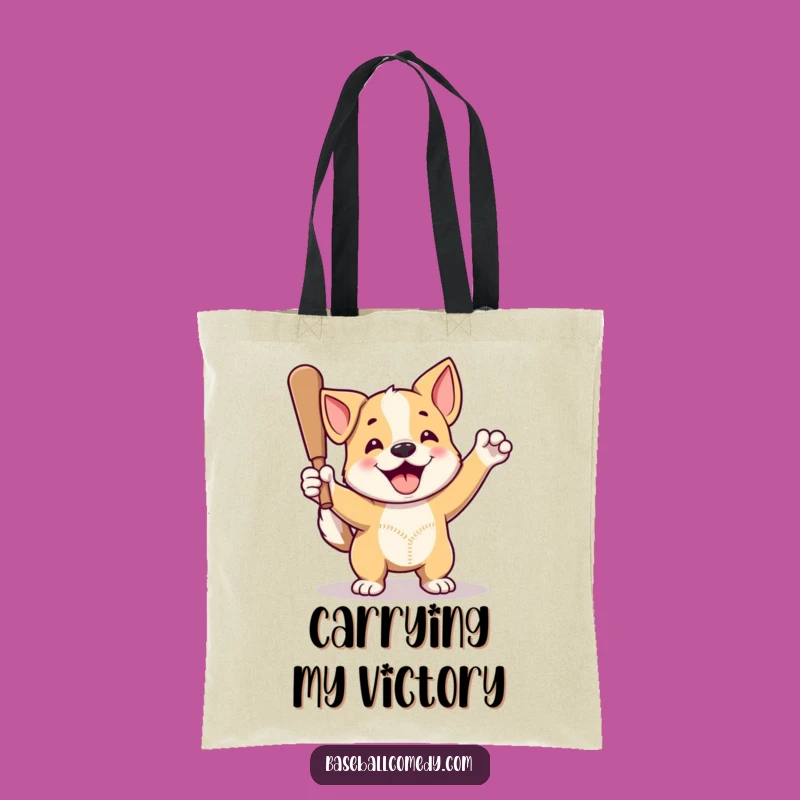 Funny Dog Home Run Tote Bag: Baseball Carry-All for Proud Pup Owners